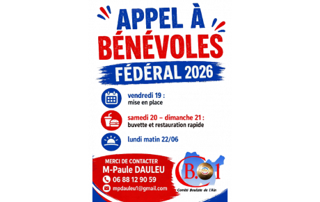 APPEL A BENEVOLES POUR LE FEDERAL 2026